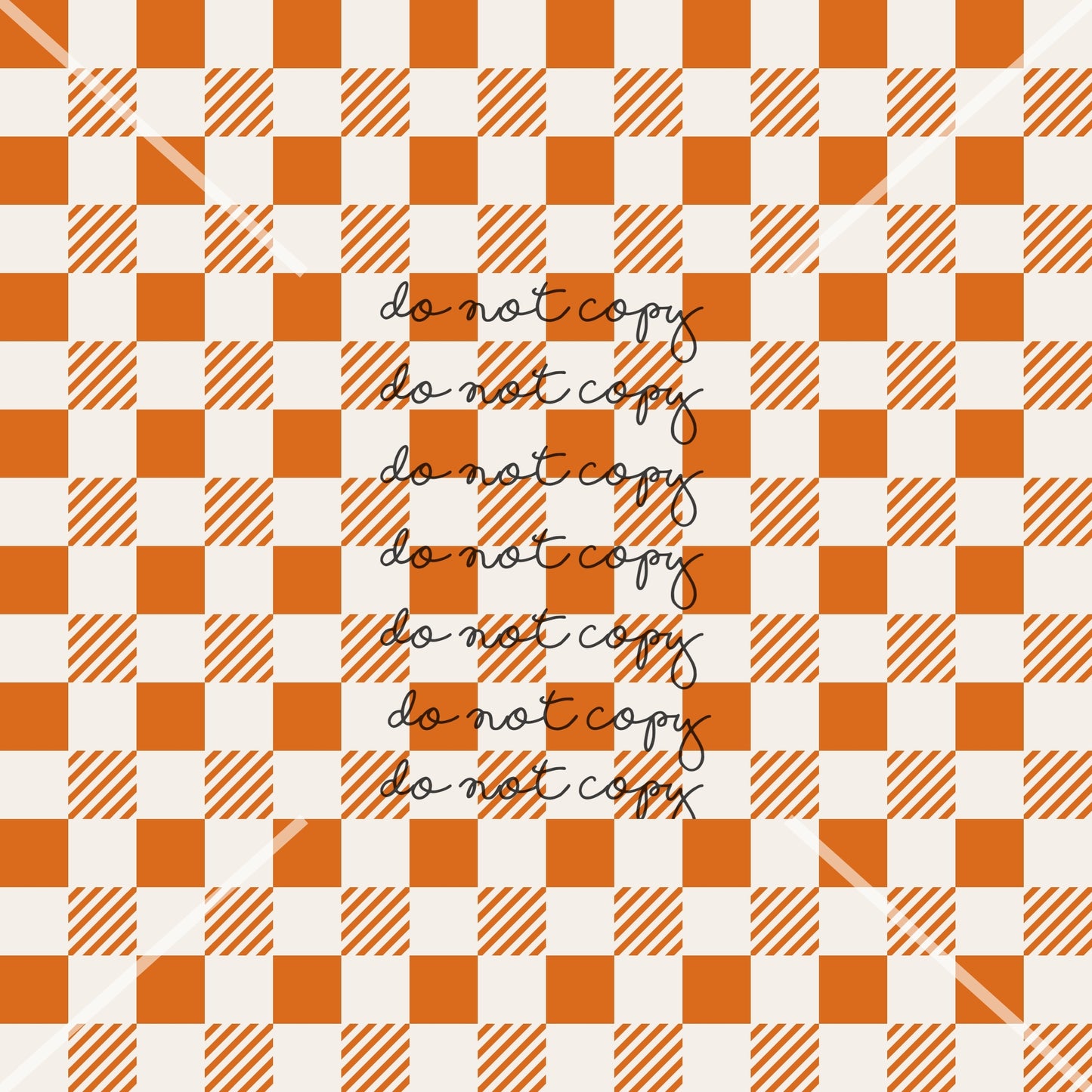 Orange Plaid Halloween Handmade