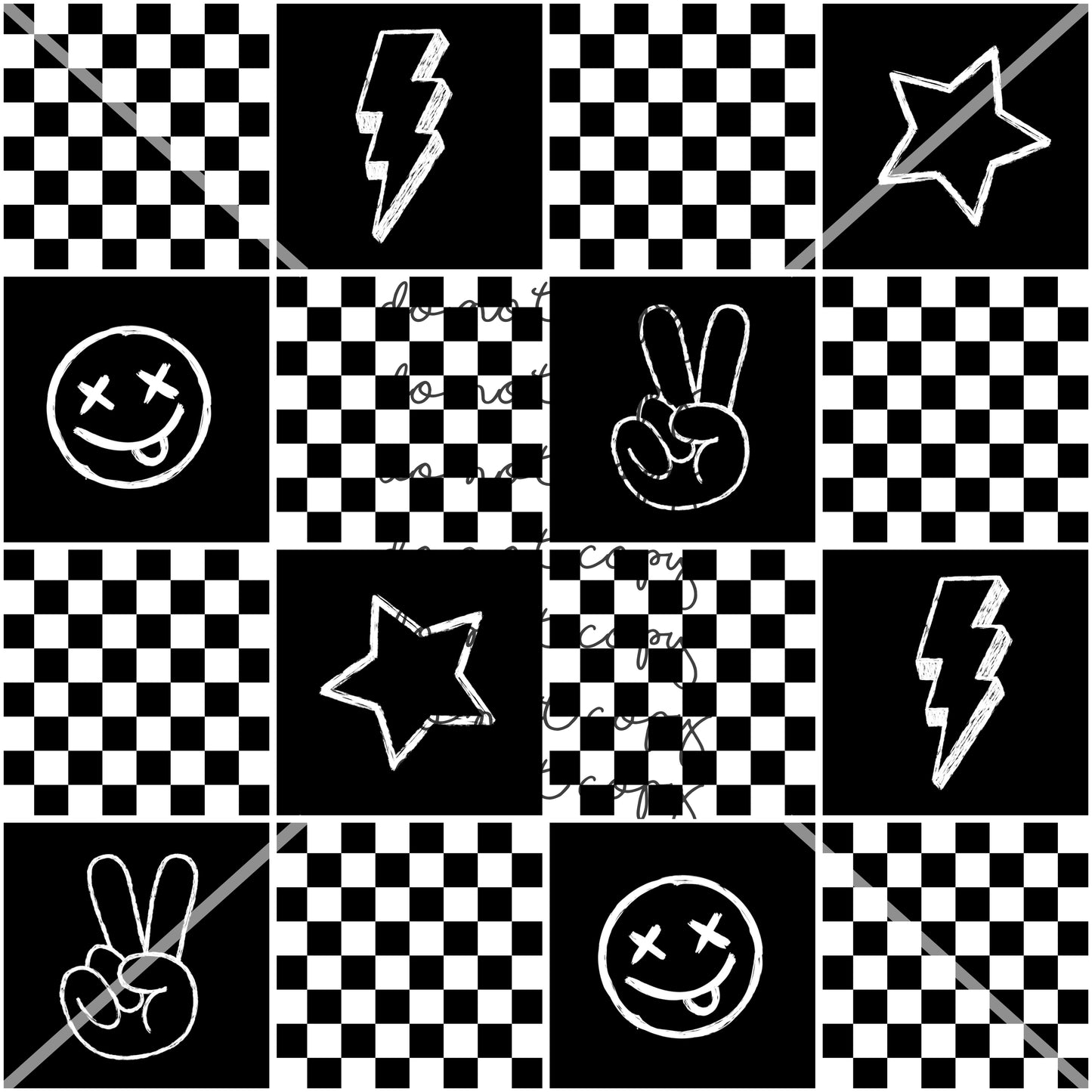 Square Punk Checker Handmade