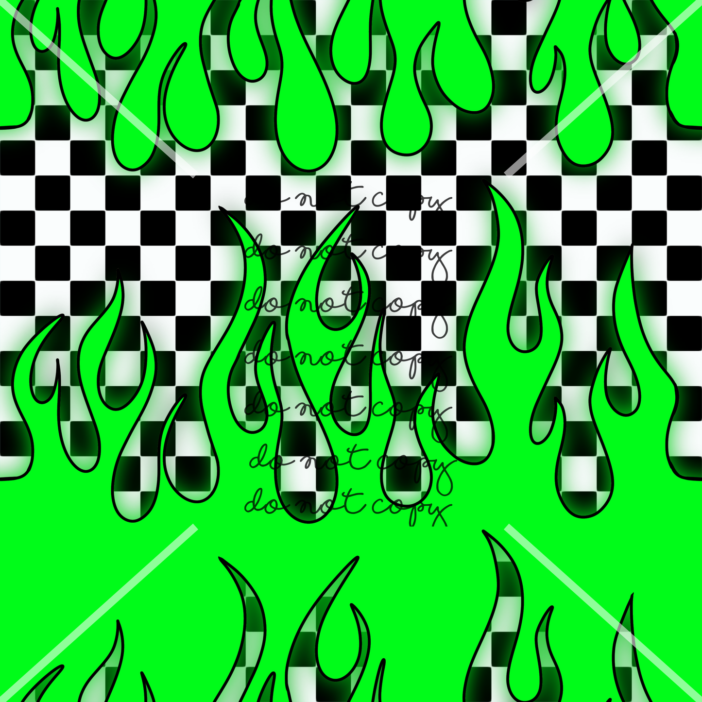 Lime Green Flame Handmade