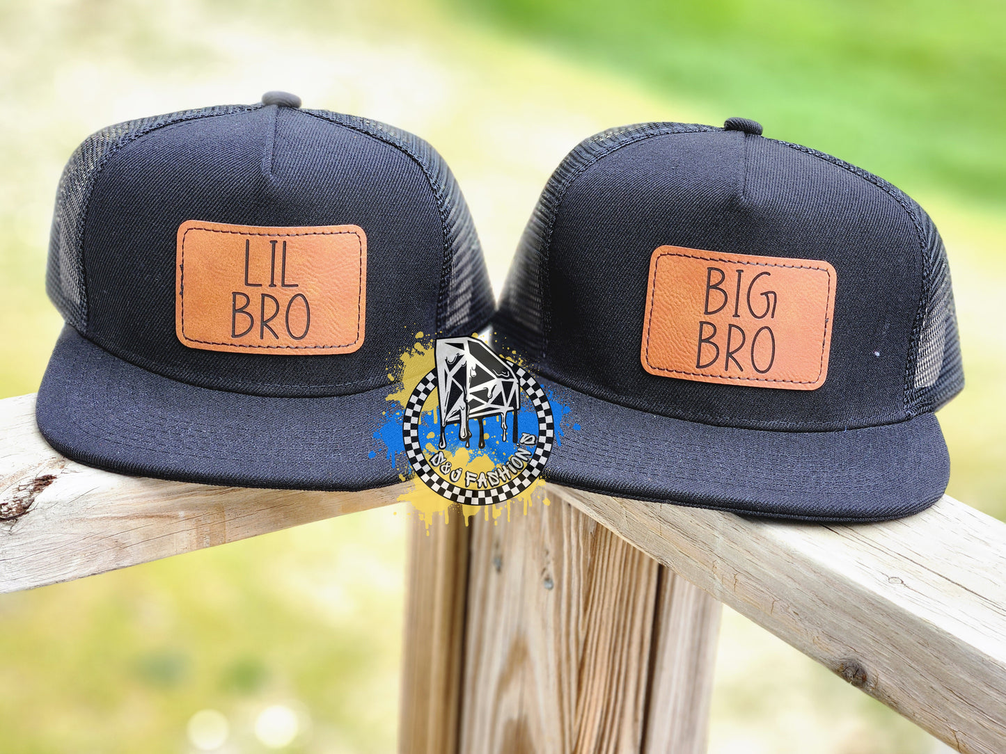 Big Bro LiL Bro Black Trucker Snapback Hat