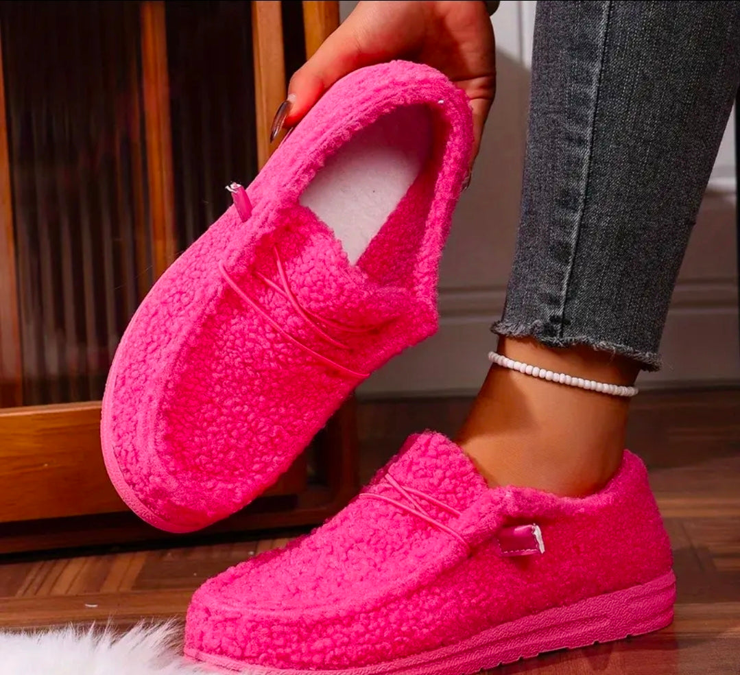 Pink Fur Womens Shoes