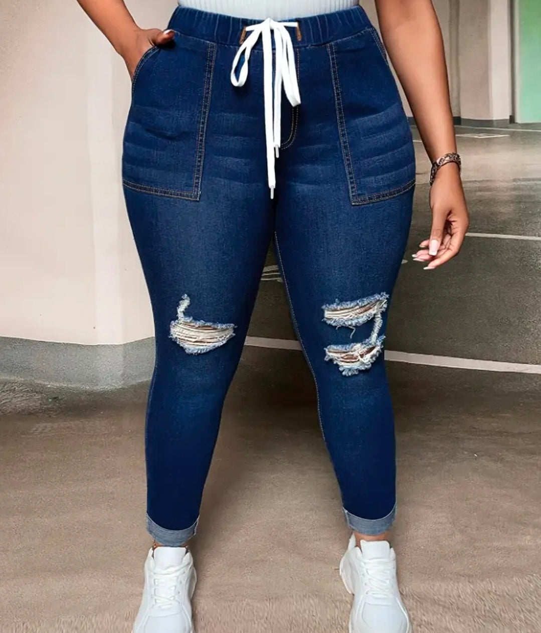 Distressed Jeans Womens Plus Size