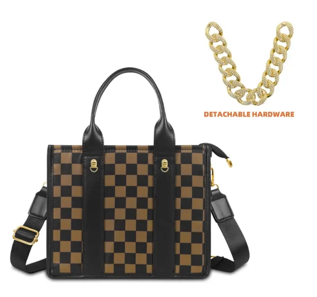 Brown Checker Handbag