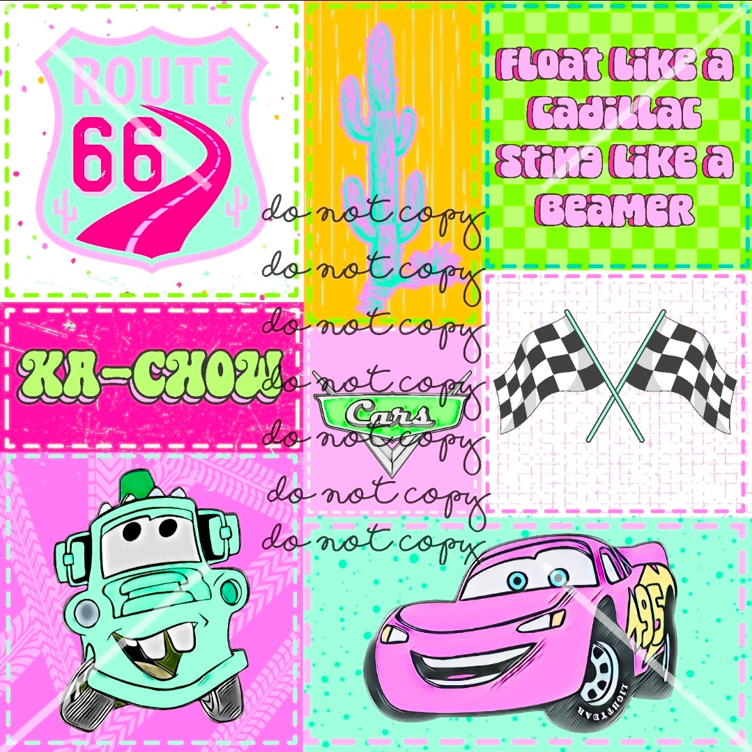 Neon Disney Cars Handmade