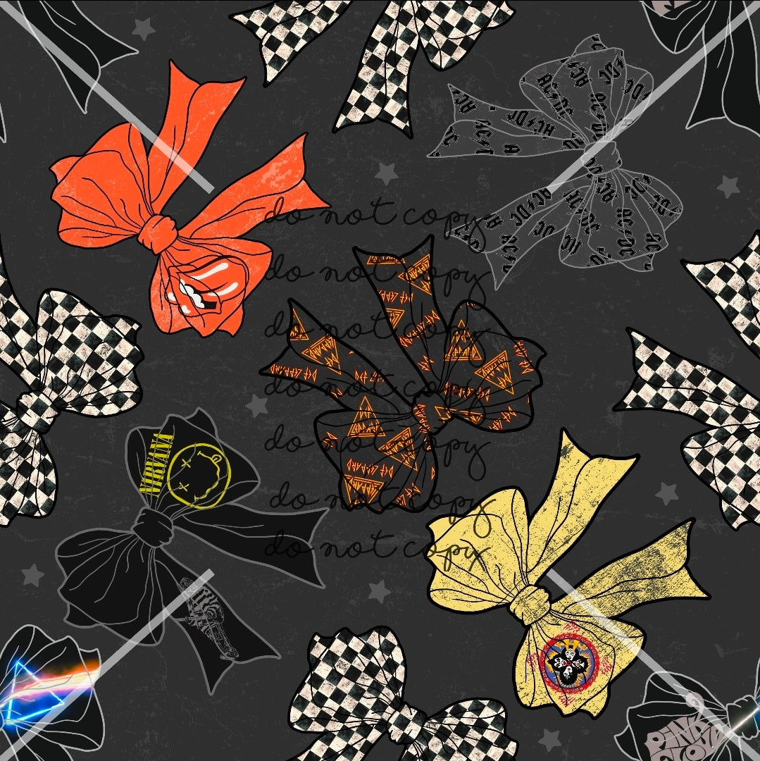 Rock Band Bows Handmade