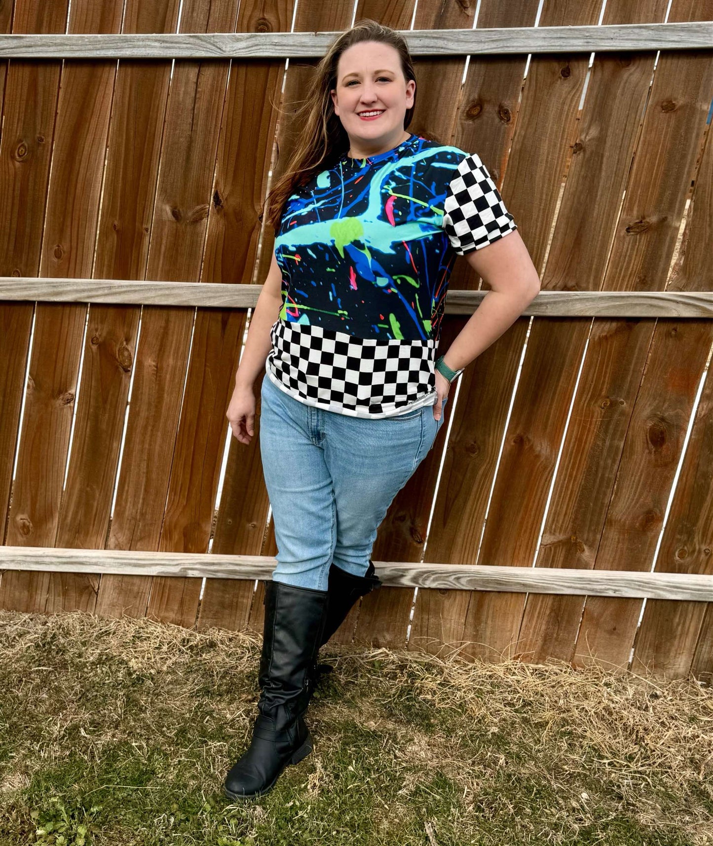 Adult Half & Half Color Block Shirt