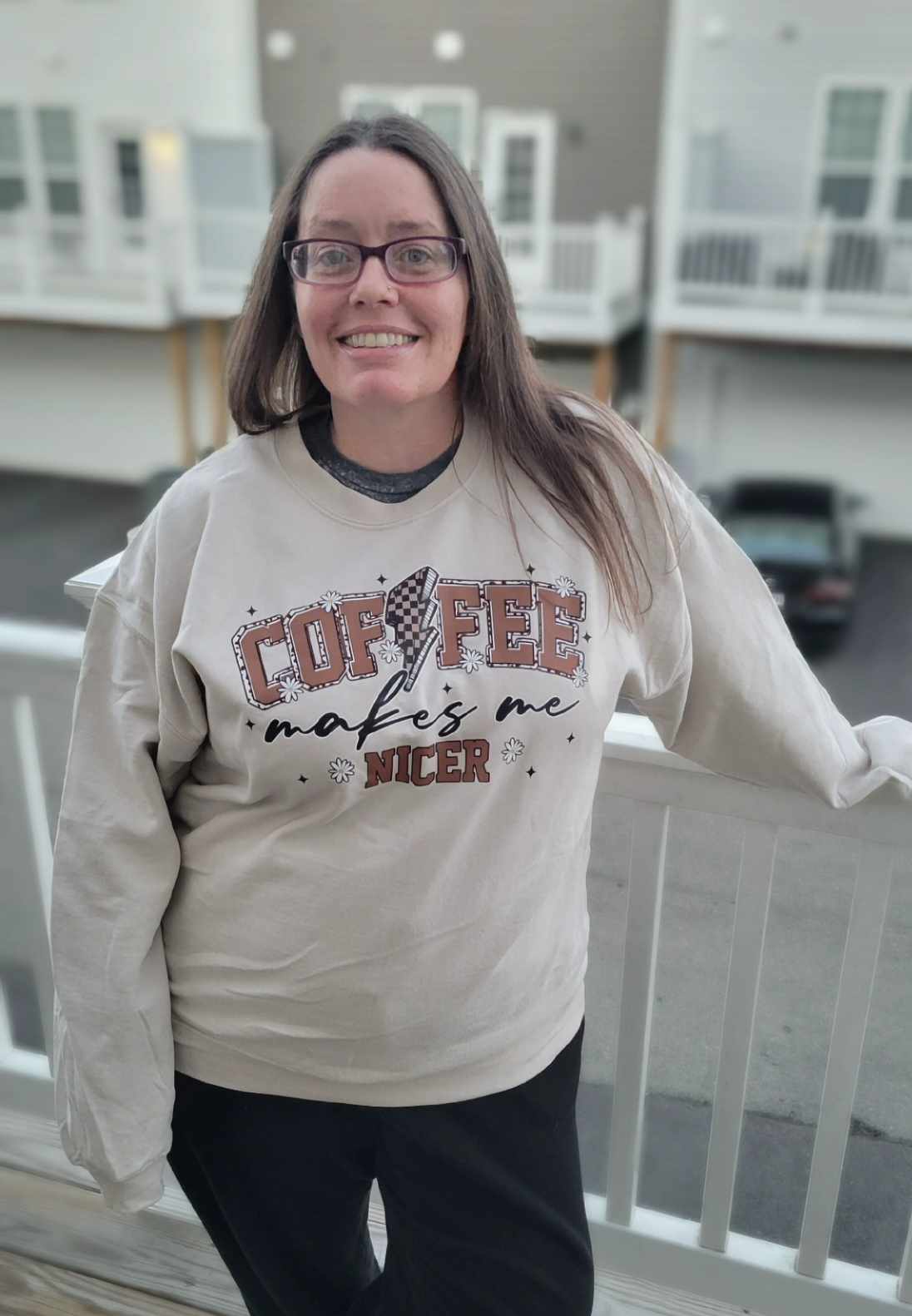 Coffee Makes Me Nicer Ladies Shirt Girls Shirt