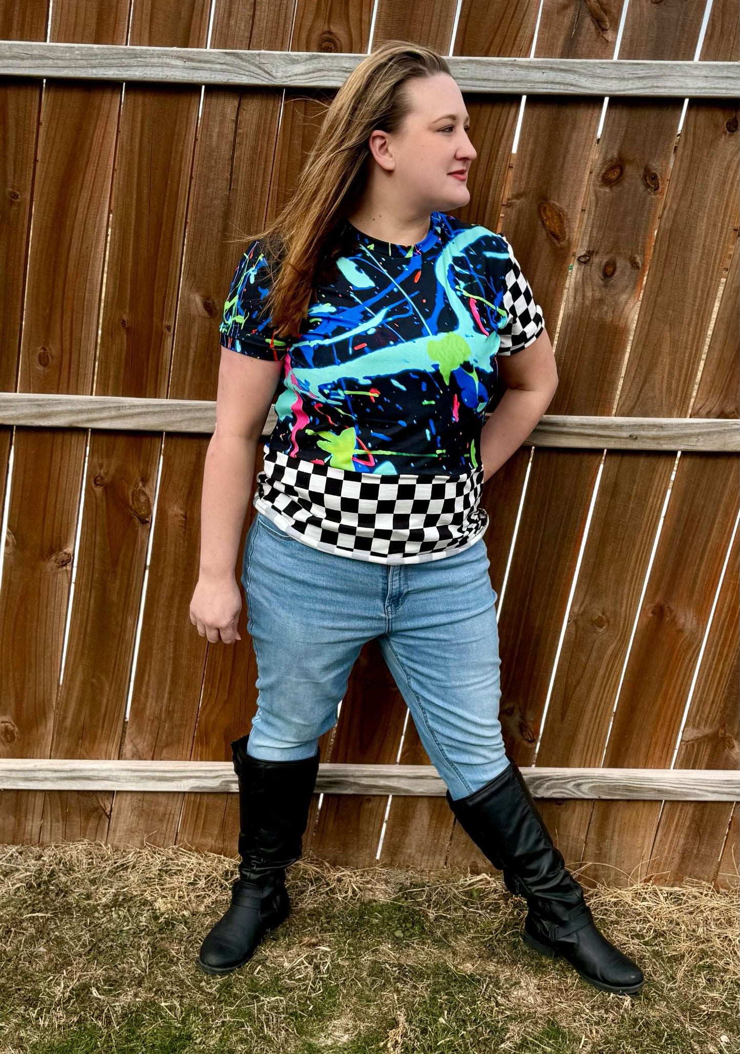 Adult Half & Half Color Block Shirt
