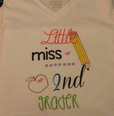 Little Miss 2nd Grade (ANY GRADE) Girls Shirt
