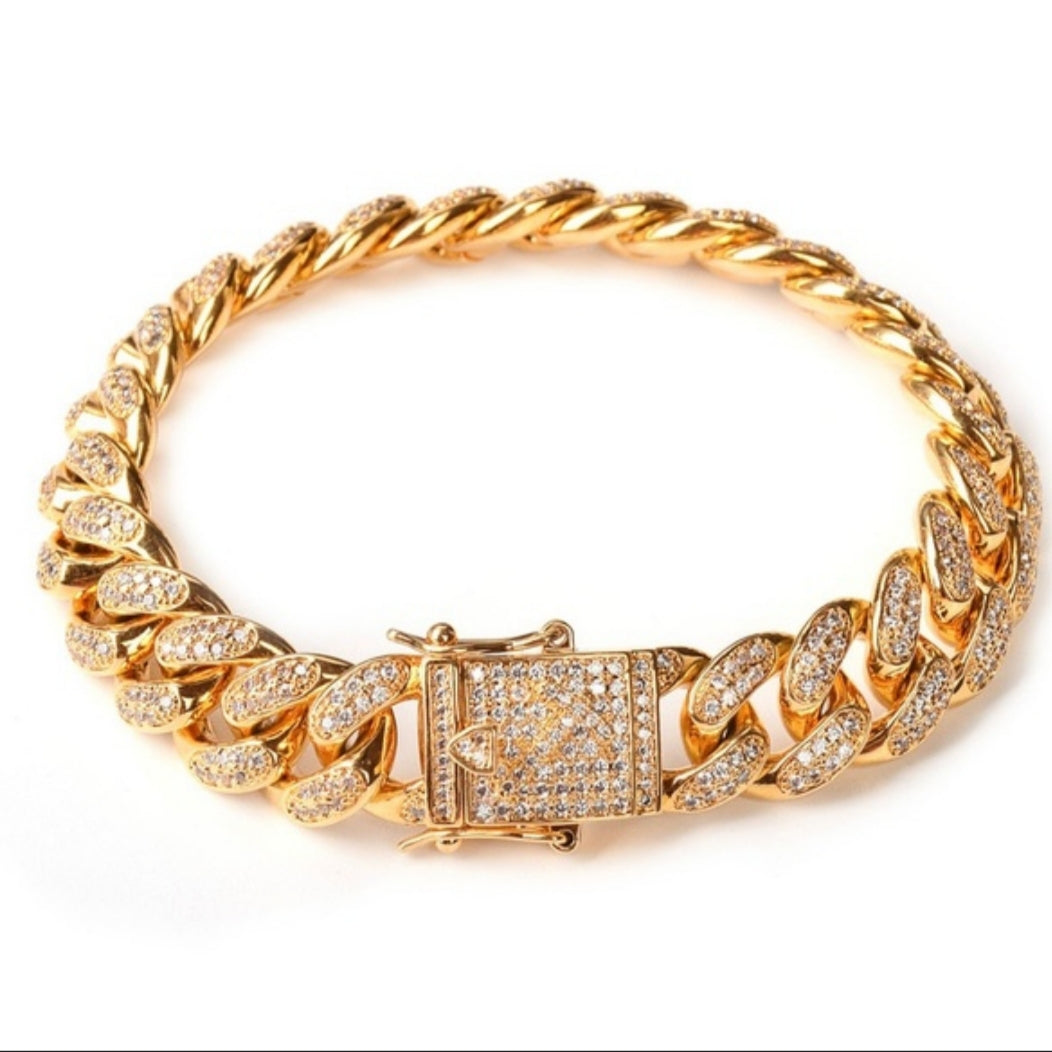 Gold Iced out Bracelet Jewlery