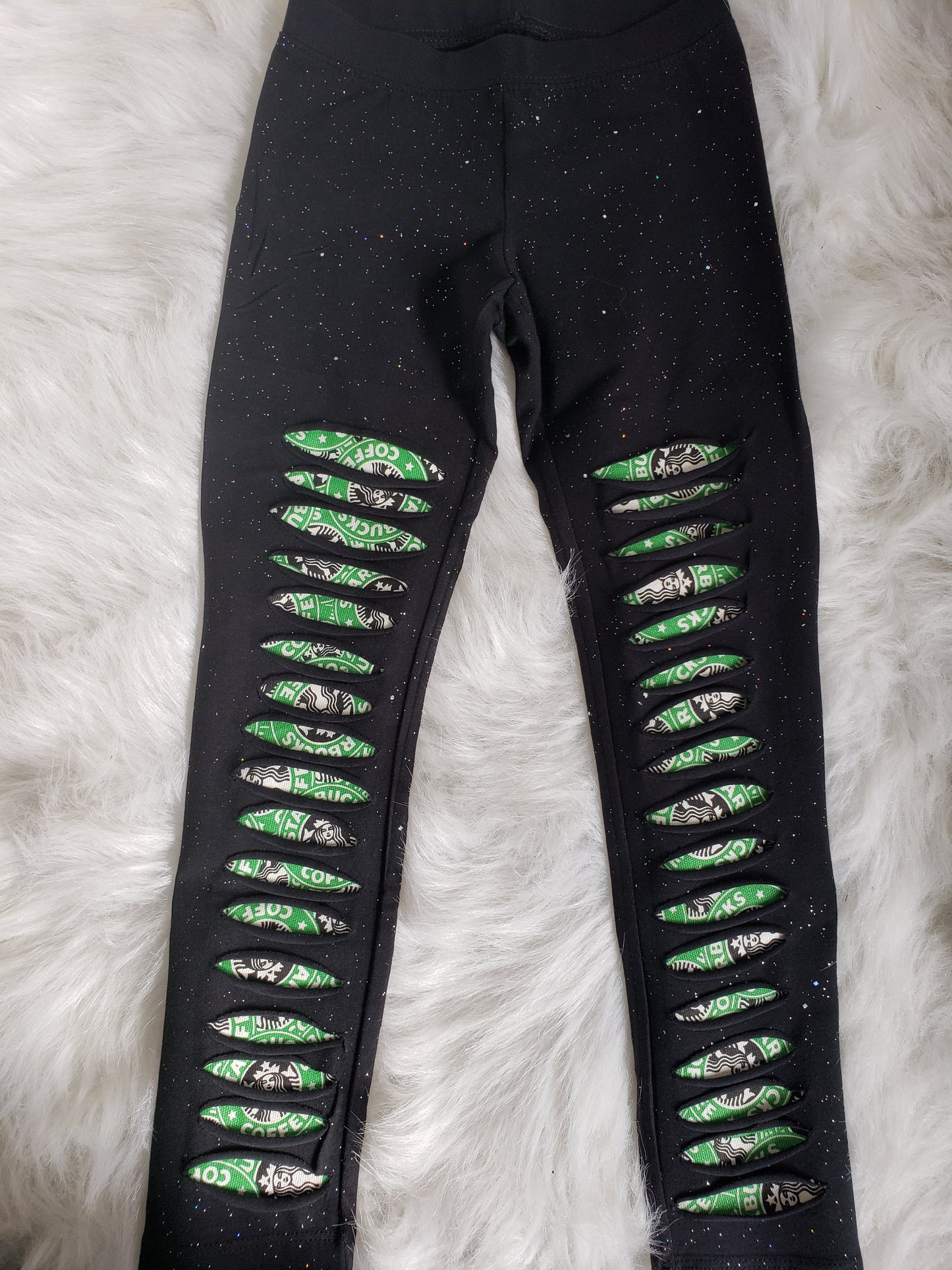 Girls Starbucks Shredded Leggings