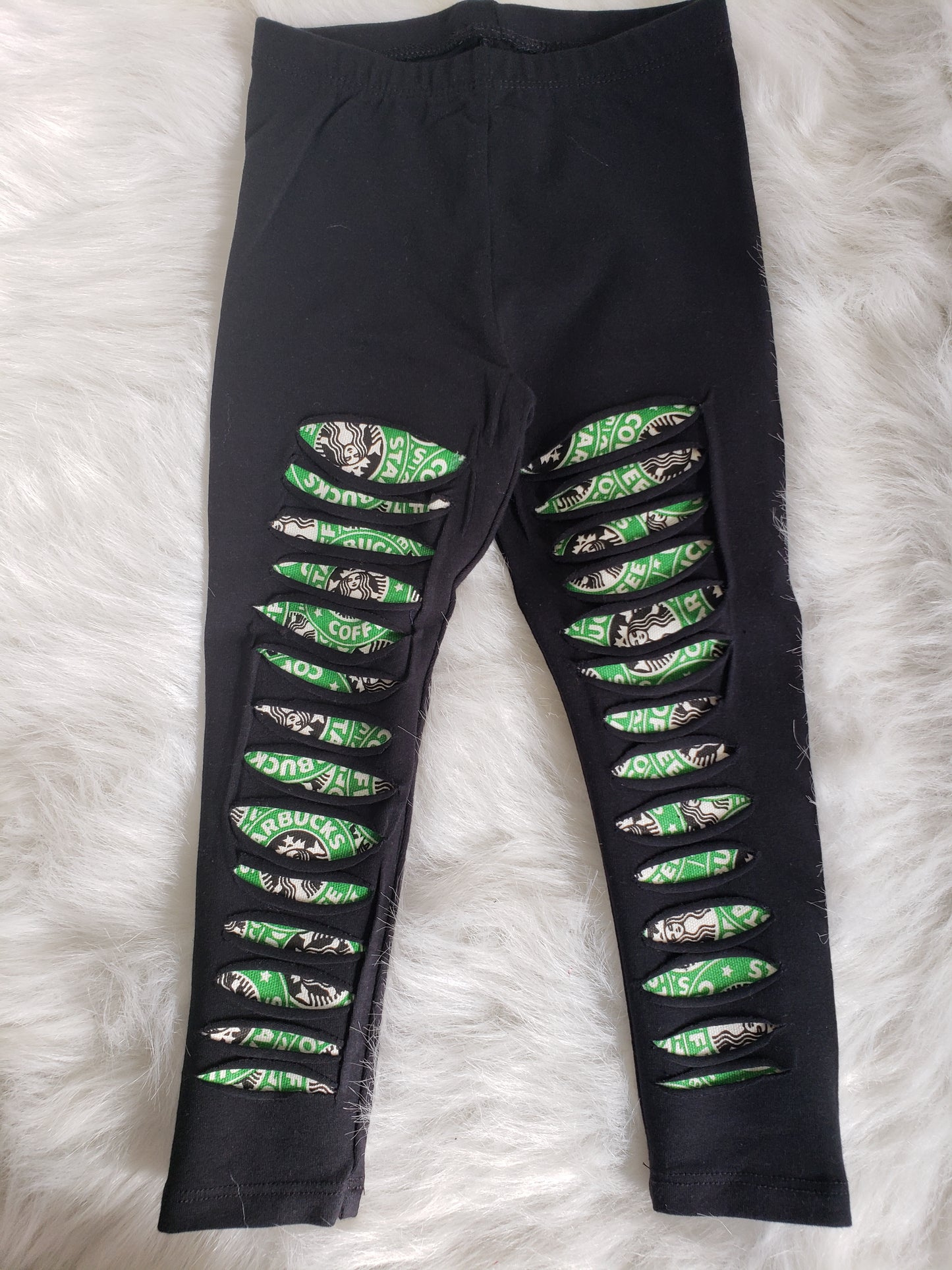 Girls Starbucks Shredded Leggings