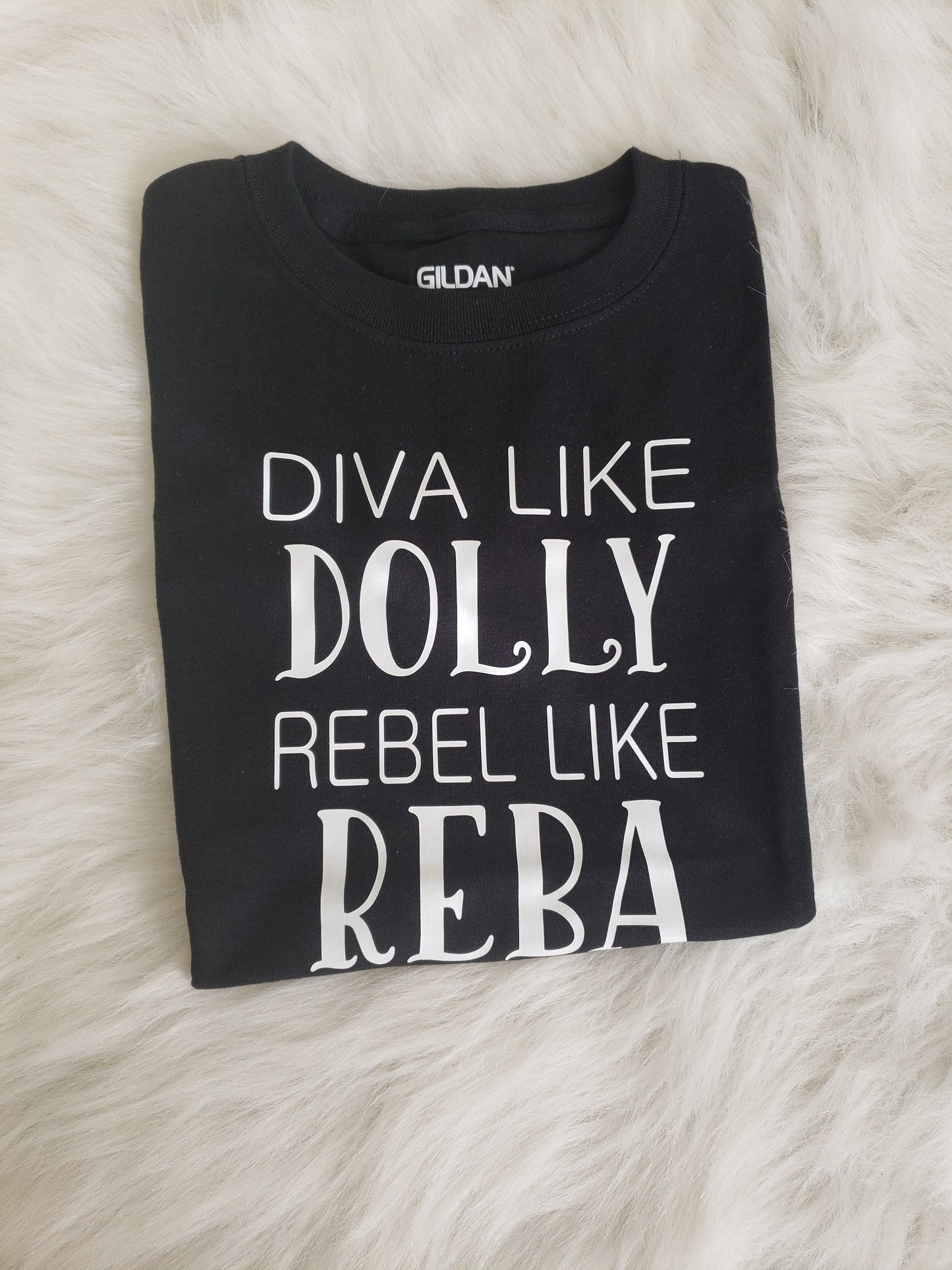 Diva like Dolly Rebel like Reba Girls Shirt