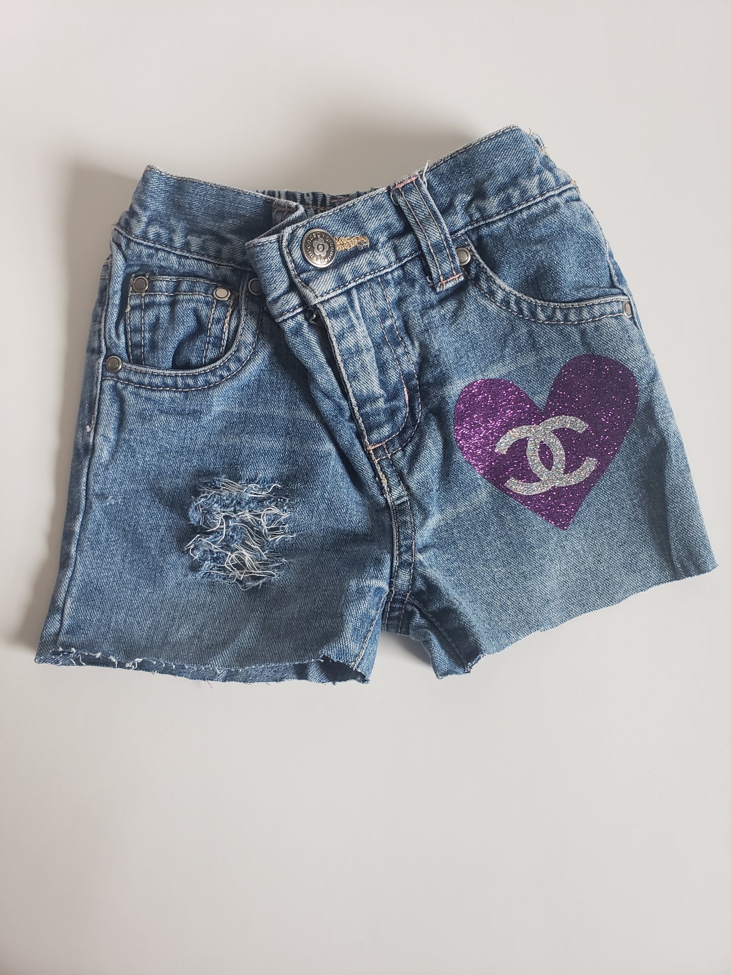 CC Girls Distressed Jeans Shorts Designer
