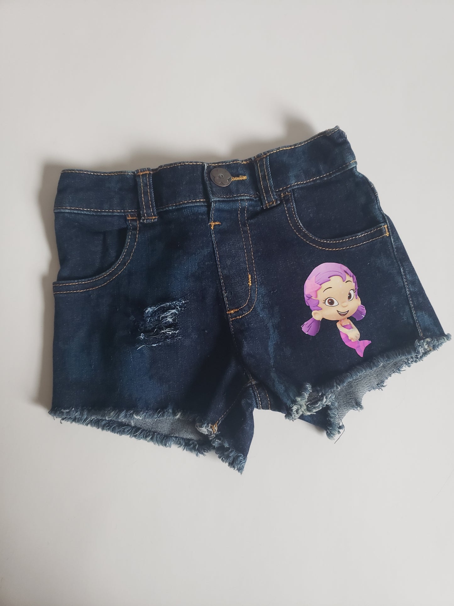 Bubble Guppies Girls Distressed Jeans Shorts