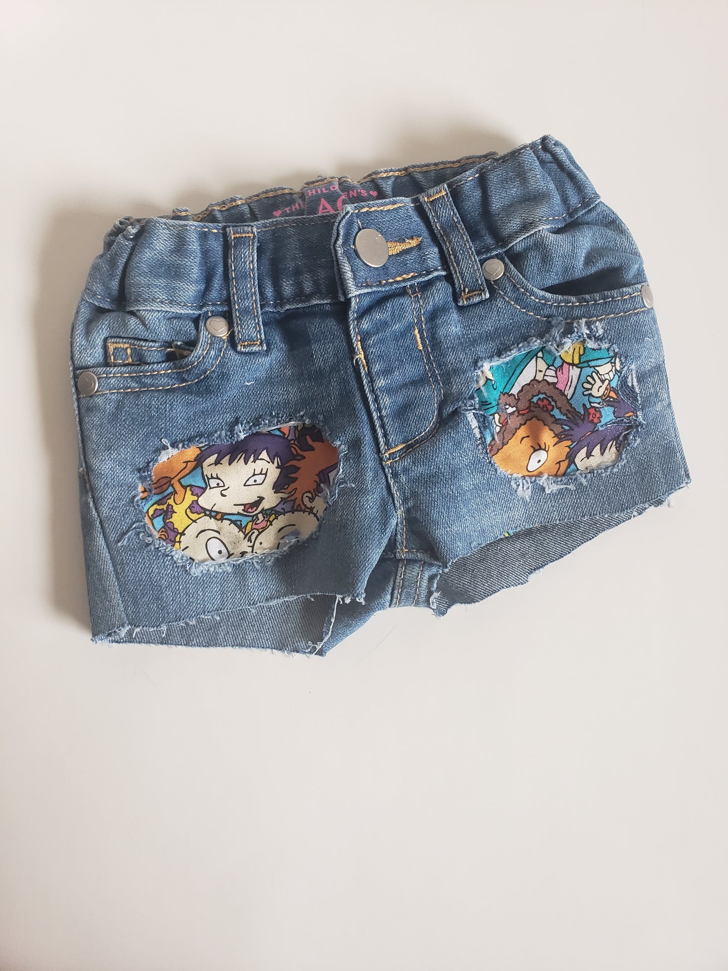 Rugrats Peeka Boo Girls Distressed Jeans Shorts