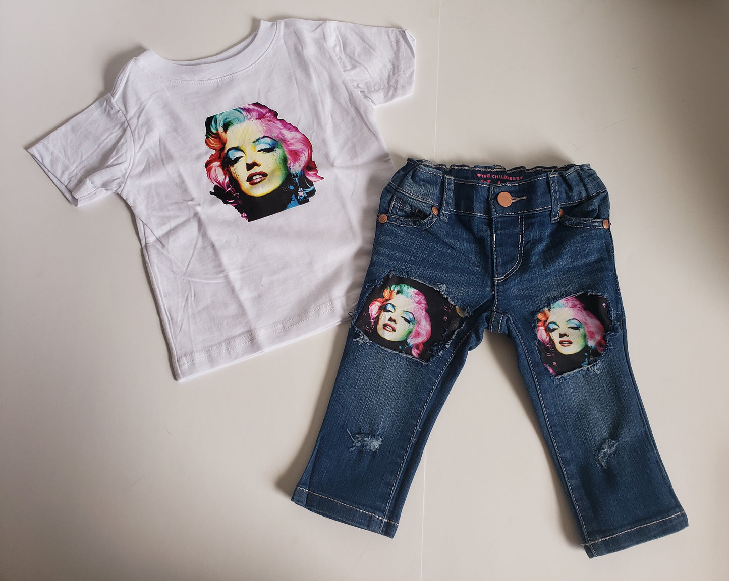 Marilyn Monroe Girls Distressed Jeans