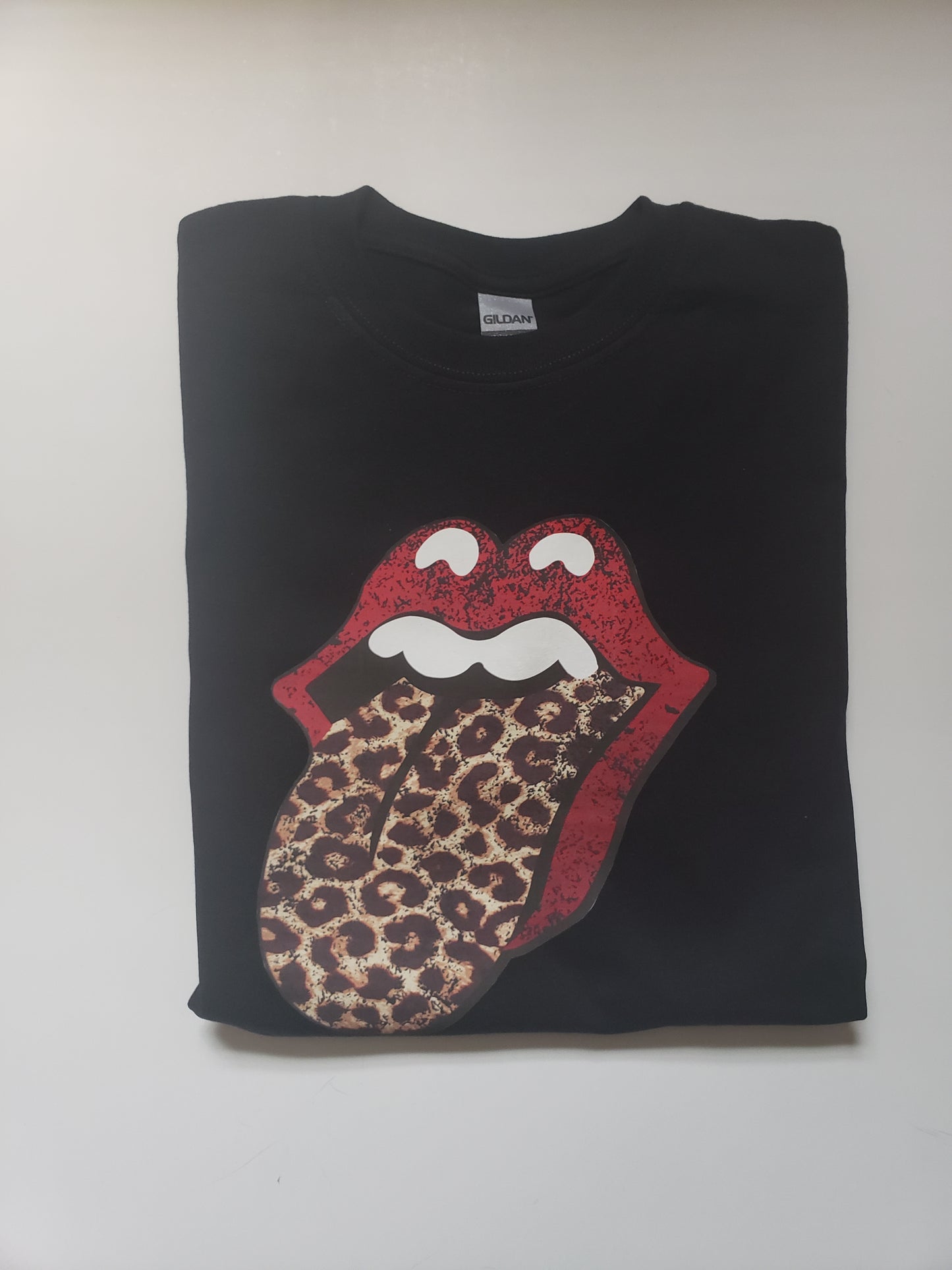 Rolling Stones Leopard Tongue Rock n Roll Ladies Shirt