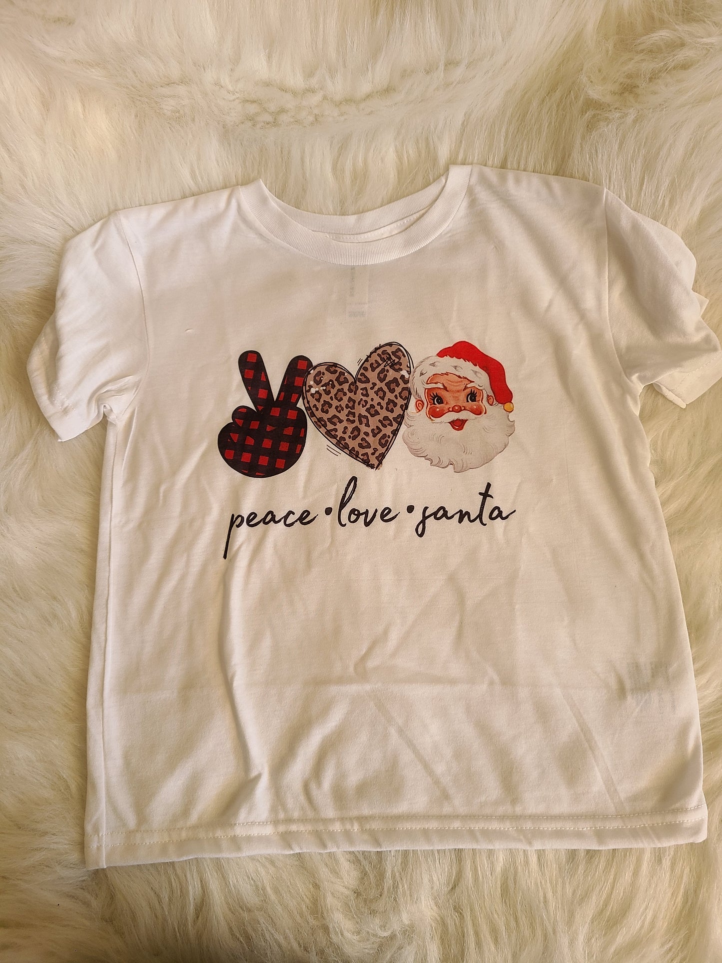 Peace Love Santa Christmas Boys Shirt Girls Shirt Ladies Shirt Mens Shirt