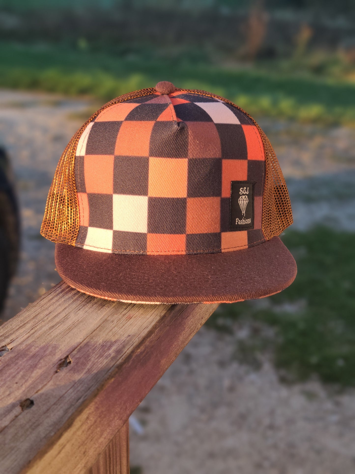 Checker Fall Trucker Snapback Hat RTS