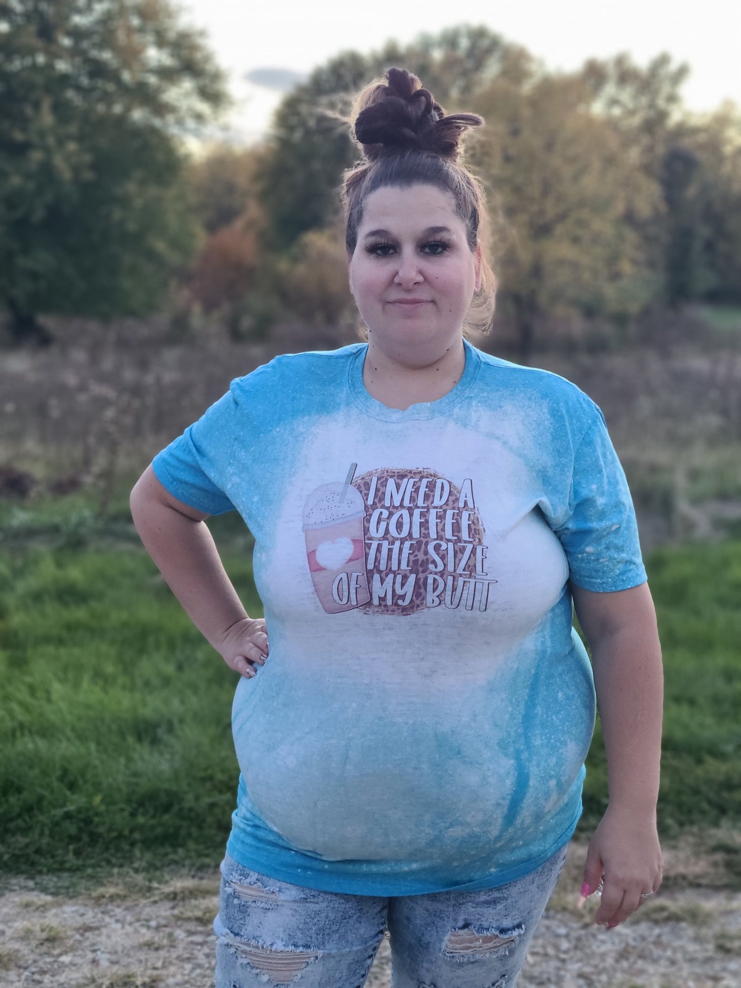 I need a coffee the size of my butt Acid Ladies Shirt