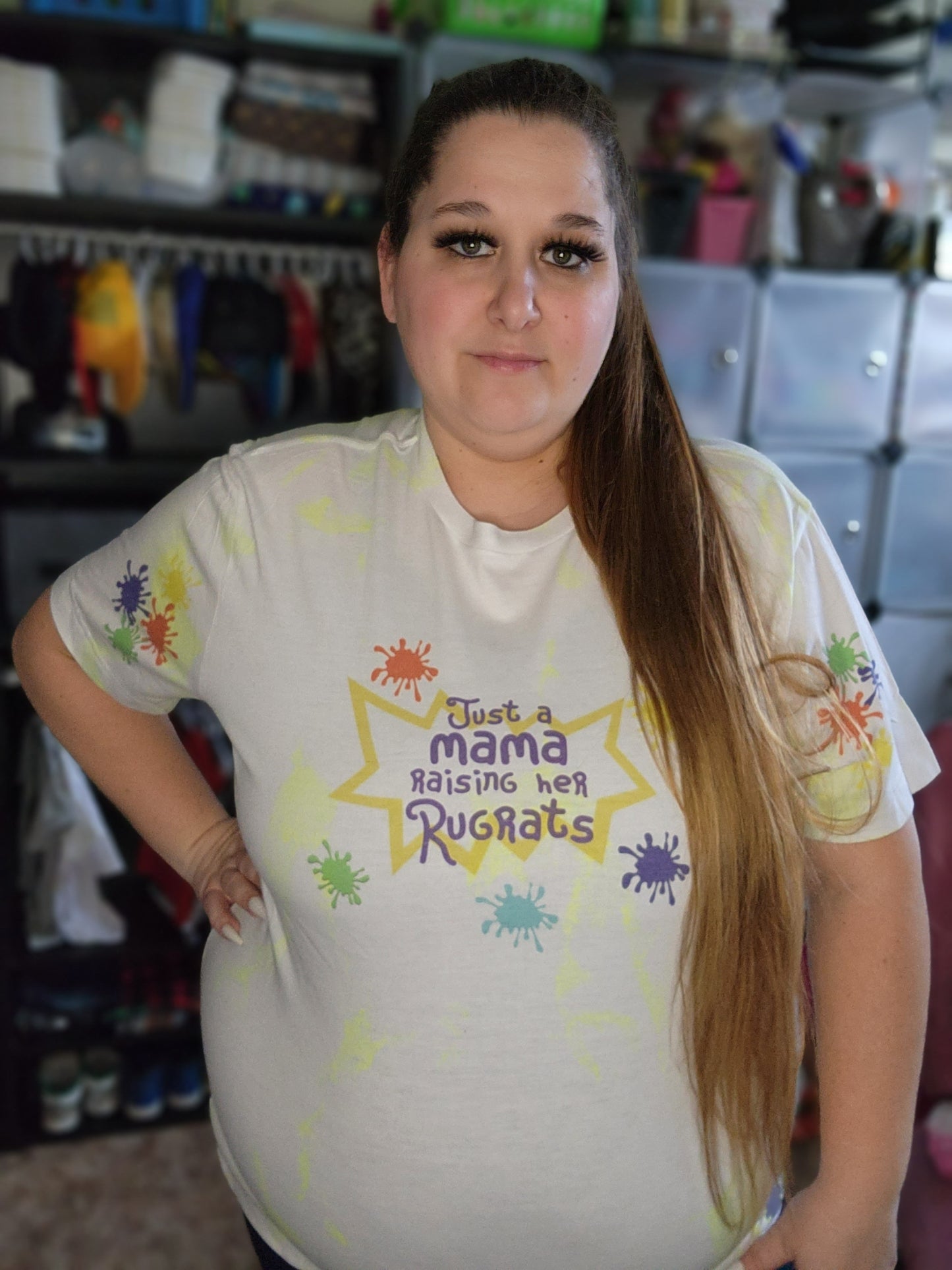 Just A Mama Raising Here Rugrats Ladies Shirt