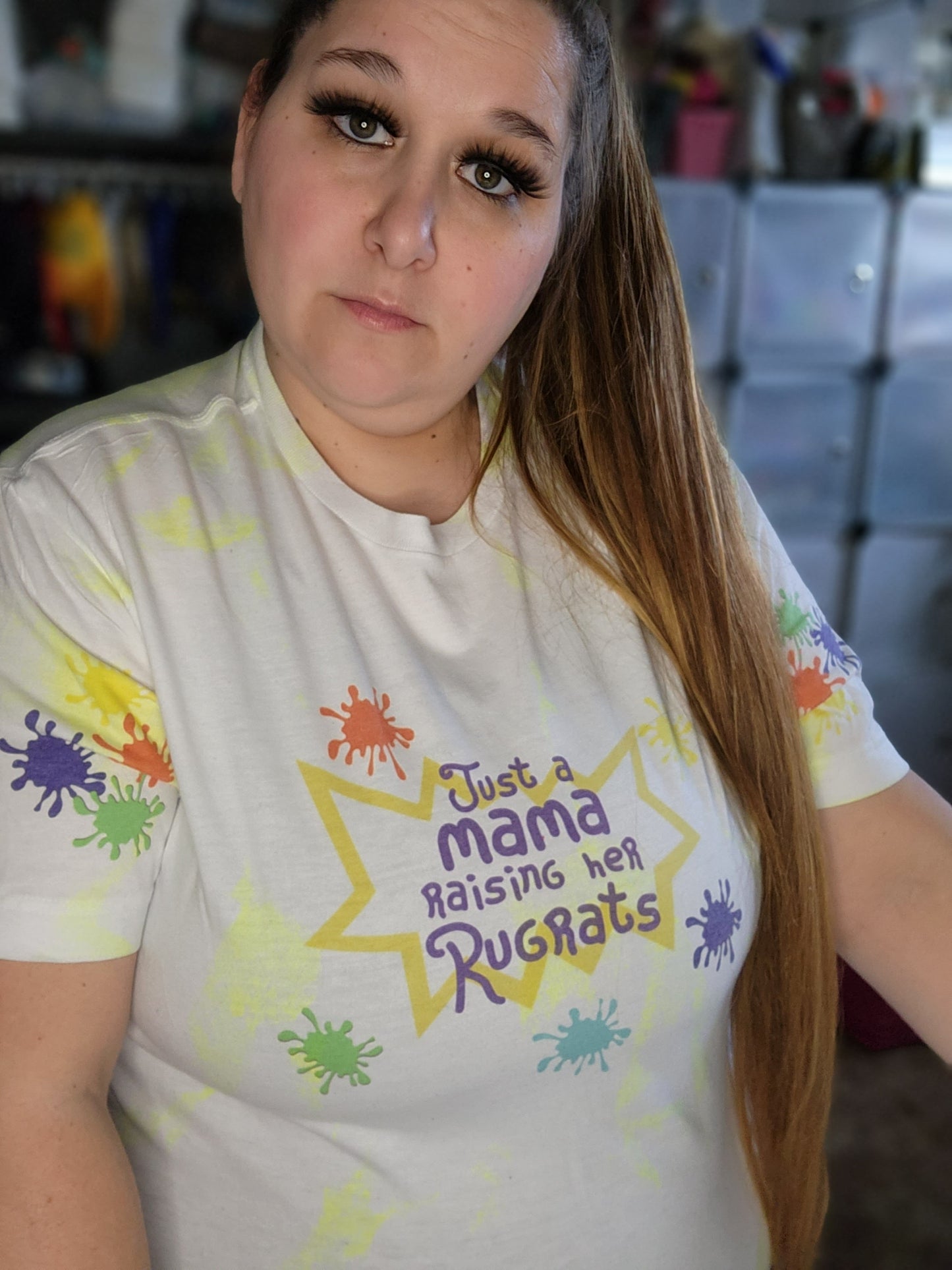Just A Mama Raising Here Rugrats Ladies Shirt
