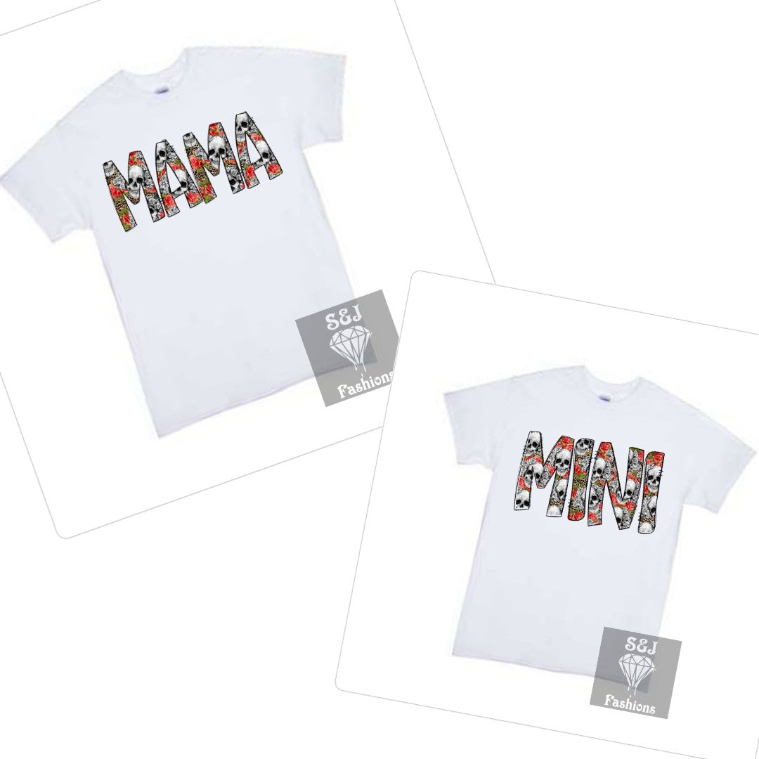 Mama and Mini Mommy and Me Adult Ladies Shirt Girls Shirt