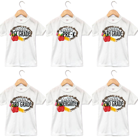 Hello Grade Girls Shirt Boys Shirt ANY GRADE