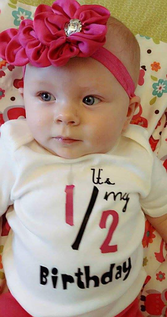 Pink and Black Half Birthday Onesie girls shirt