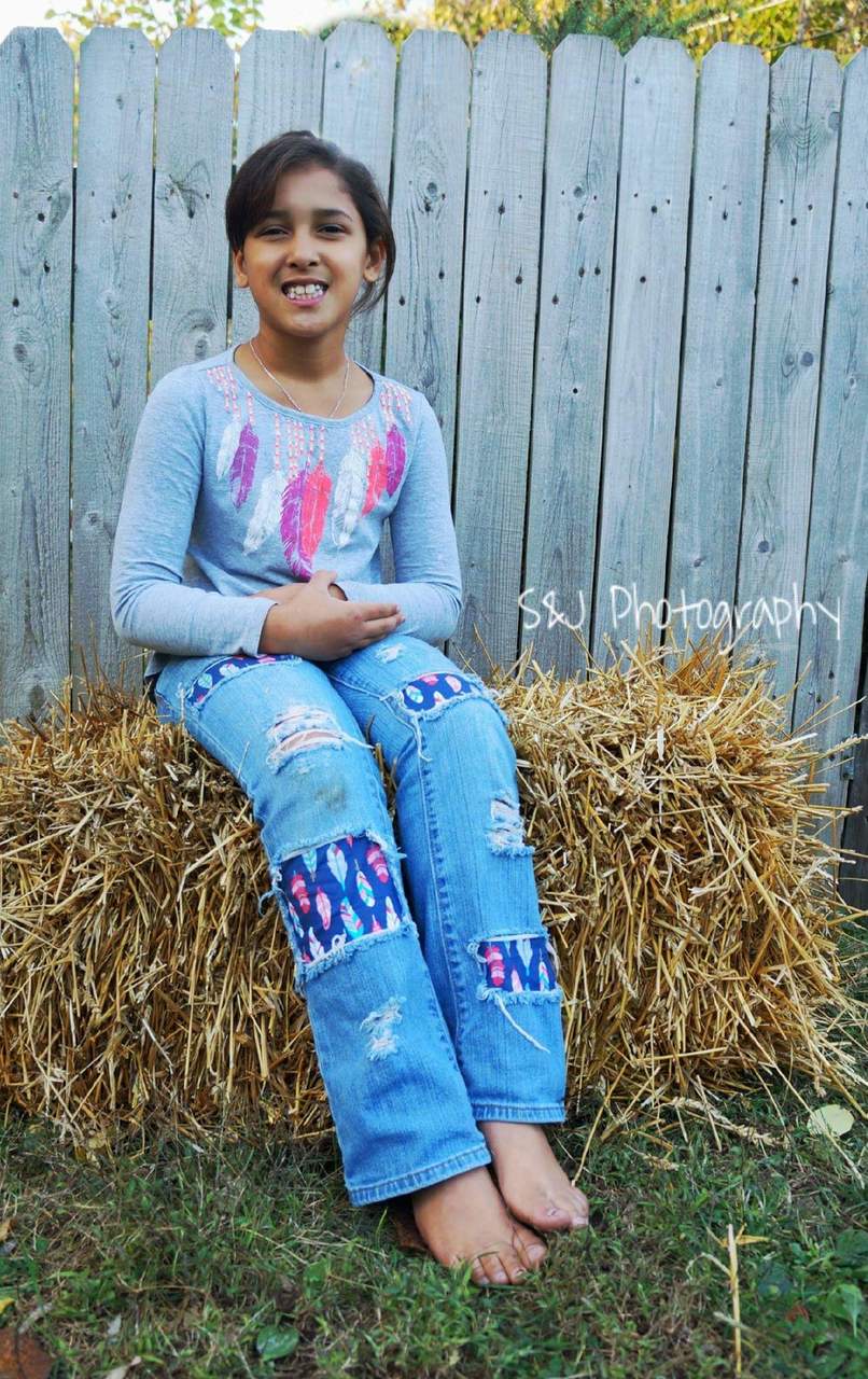 Feather Girls Distressed Jeans