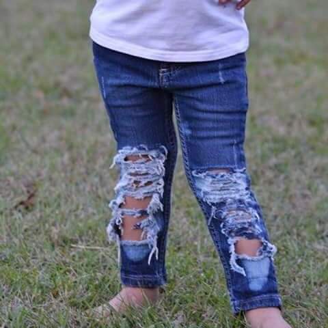 Lilly Diamond Girls Distressed Jeans