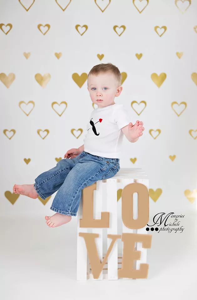 Mustache Arrow Valentines Boys Shirt