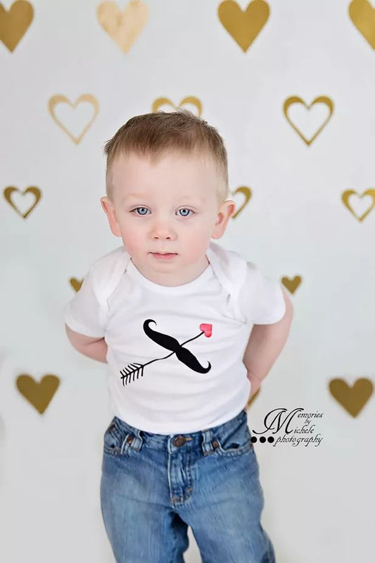 Mustache Arrow Valentines Boys Shirt