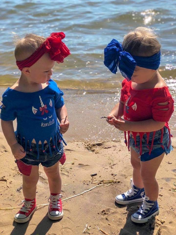 Personalized Unicorn Girls Shirt 4th of July