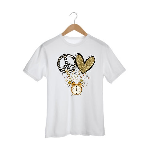 Peace Love New Year Girls Shirt Ladies Shirt Boys Shirt