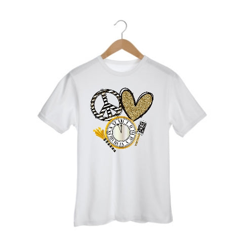 Peace Love New Year Girls Shirt Ladies Shirt Boys Shirt