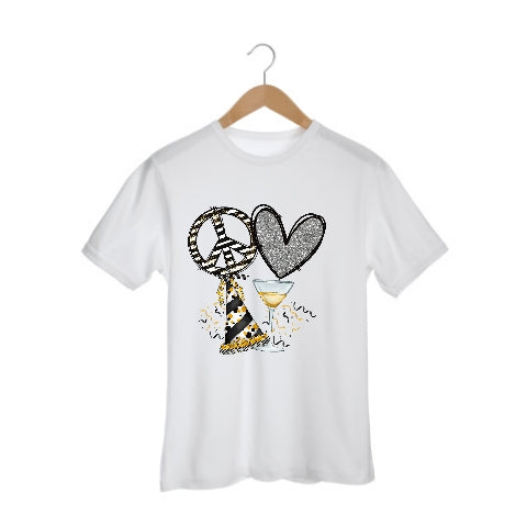 Peace Love New Year Girls Shirt Ladies Shirt Boys Shirt