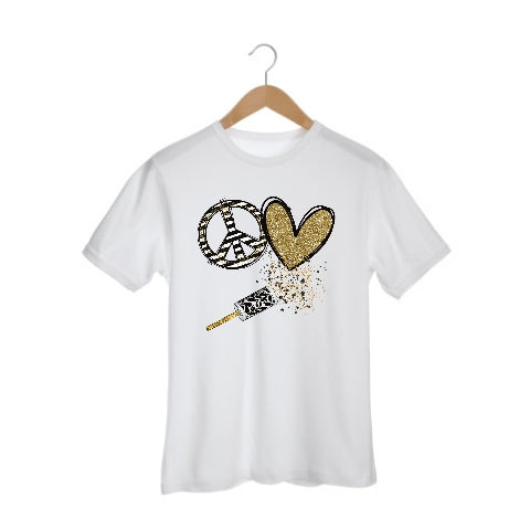 Peace Love New Year Girls Shirt Ladies Shirt Boys Shirt