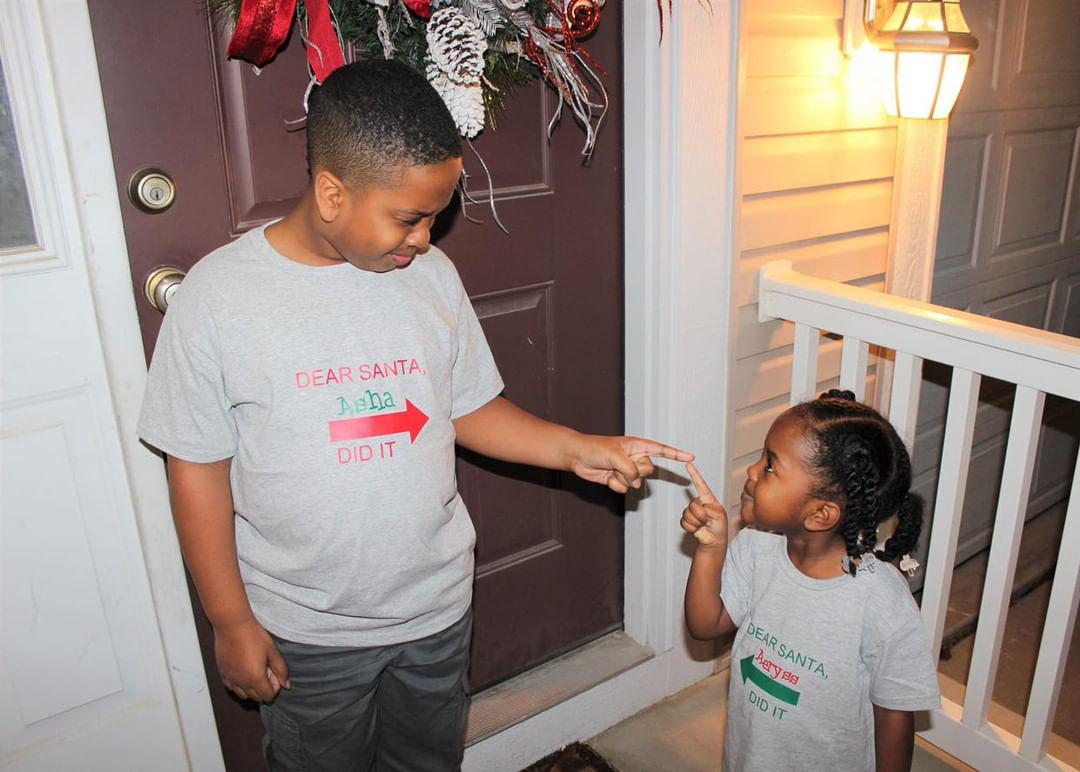 Dear Santa, She did it He did it Personalized Christmas Boys Shirt Girls Shirt