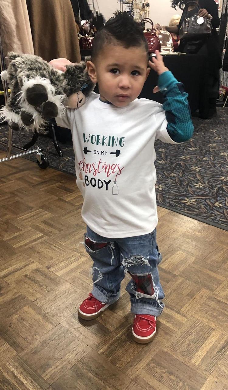 Working On My Christmas Body Boys Shirt Girls Shirt