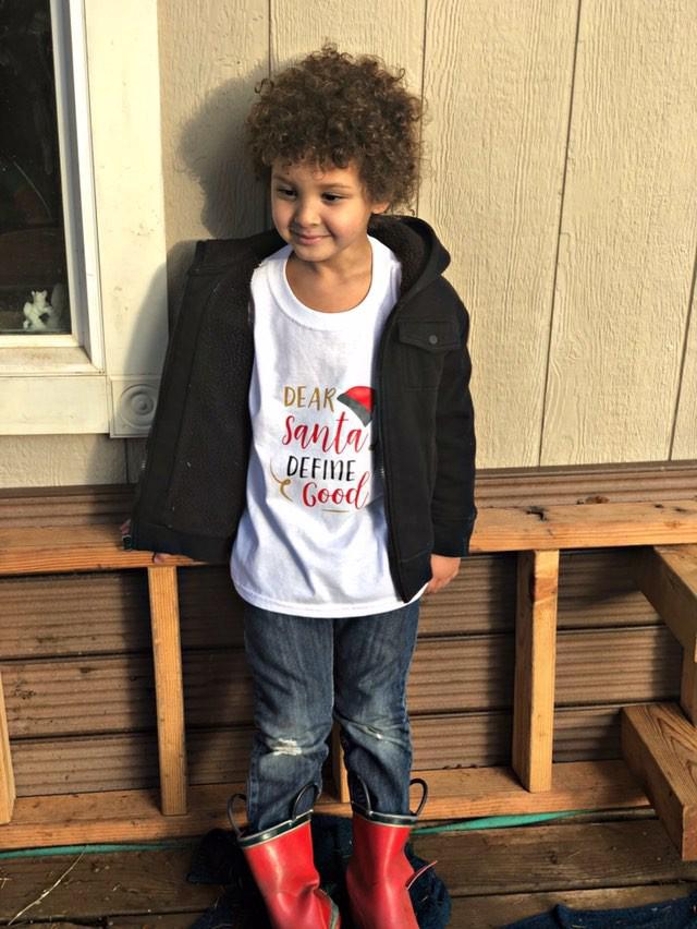 Dear Santa Define good Christmas Boys Shirt Girls Shirt
