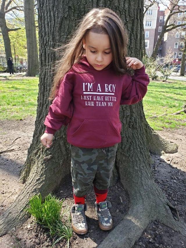 I'm A Boy I Just Have Better Hair Than You Hoodie Boys Shirt