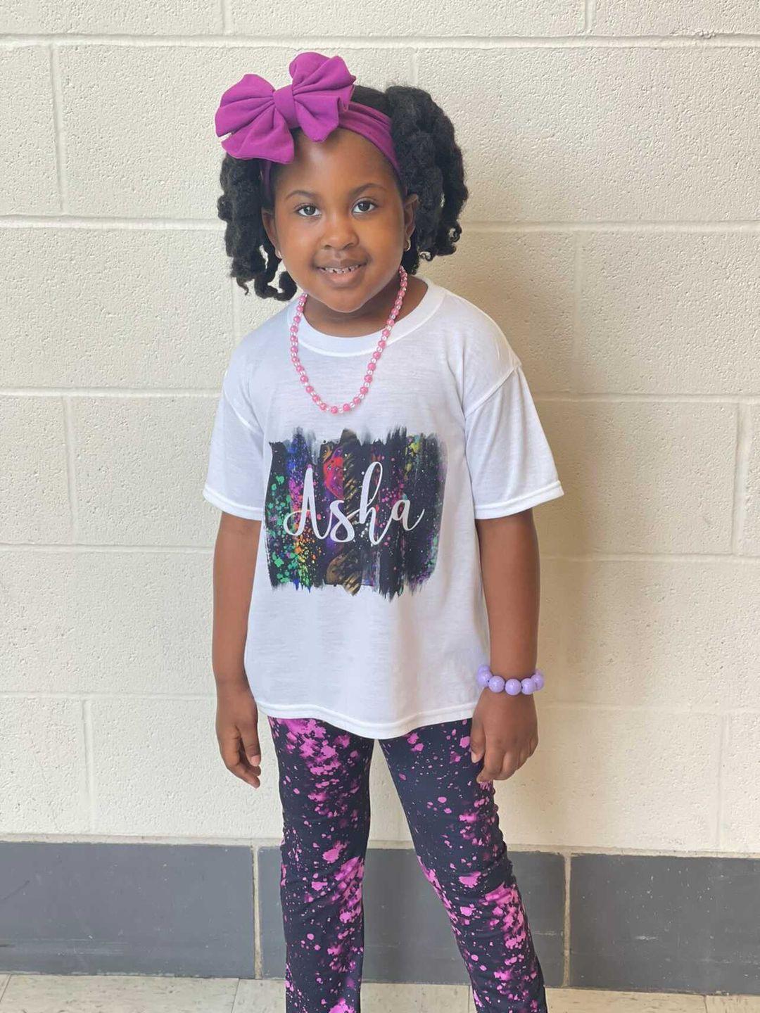 Personalized Neon Brushstroke Name Girls Shirt