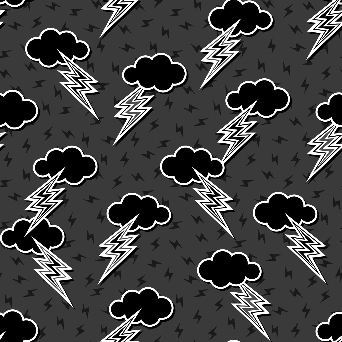 Lighting Bolts Monochrome Handmade