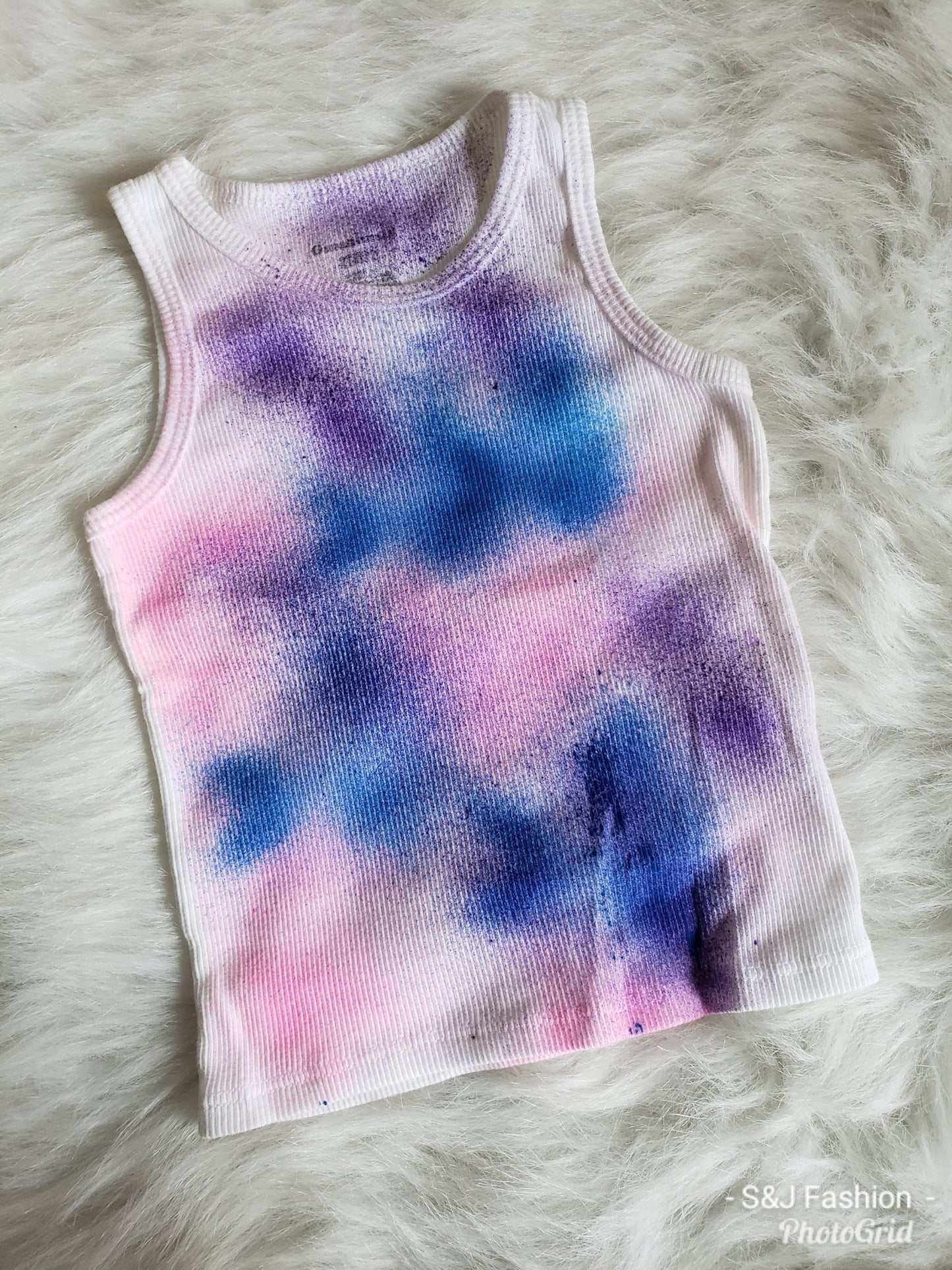 Girls Dyed Tank Top Pink, Blue, Purple