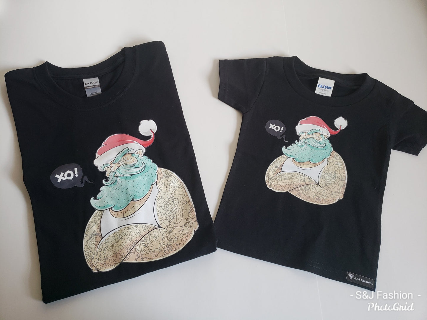 Tatted Santa Christmas Adults Ladies Shirt Mens Shirt Boys Shirt Girls Shirt