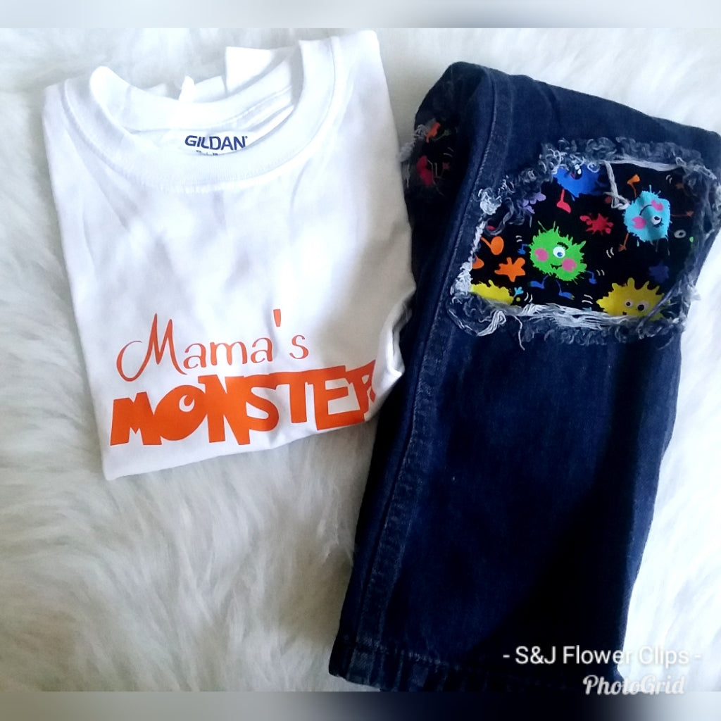 Mamas Monster Halloween Shirt Boys Shirt Girls Shirt