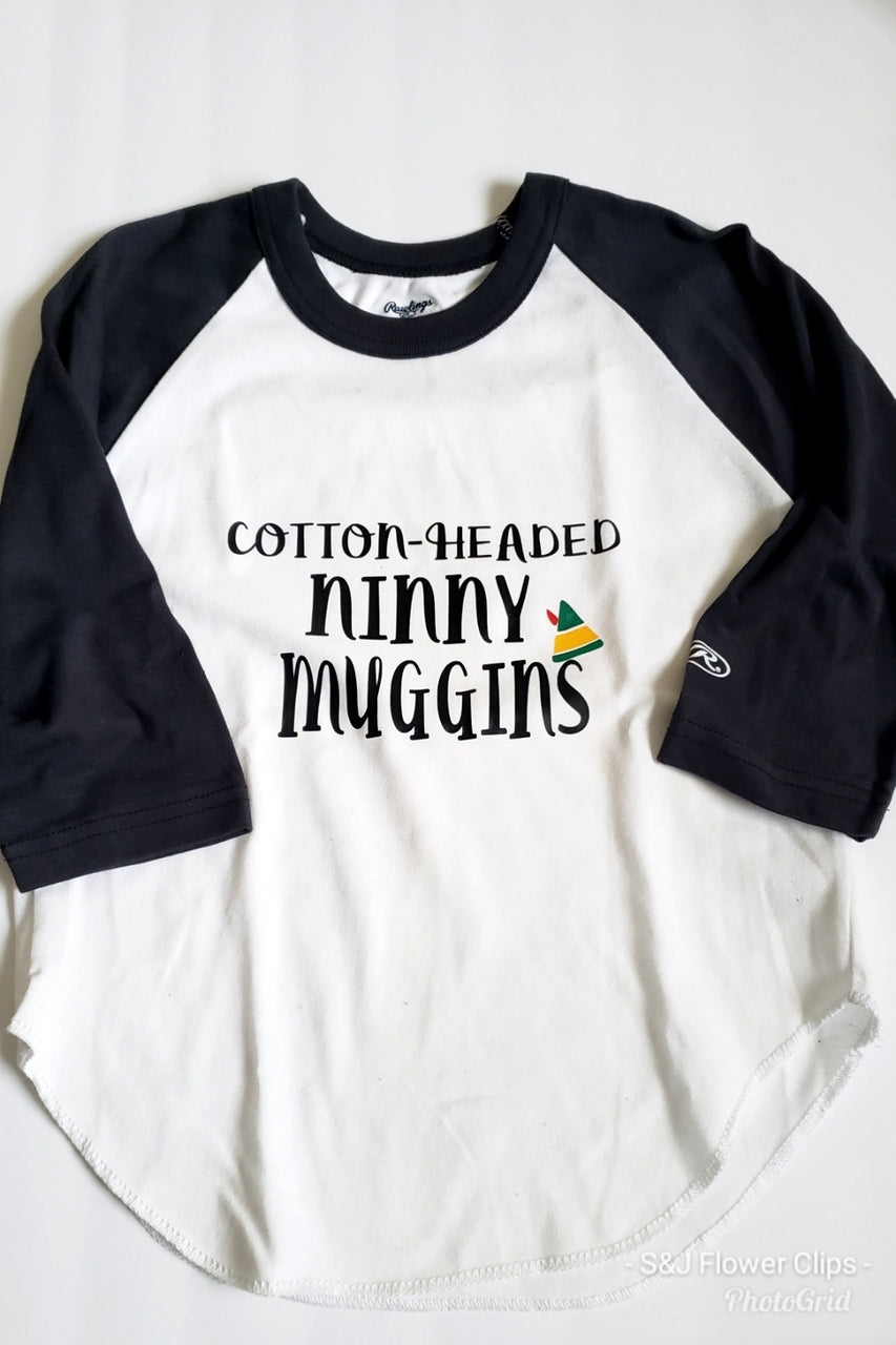 Cotton Headed Ninny Muggins Christmas Raglan Boy Shirt Girls Shirt