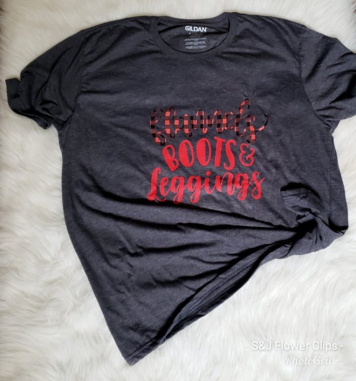 Flannels, Boots, & Leggings Christmas Ladies Shirt